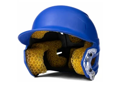 Cricket-Helm, ausgestattet mit einer durchsichtigen, elastischen DL160-Gitterpolsterung für Aufprallschutz und Komfort